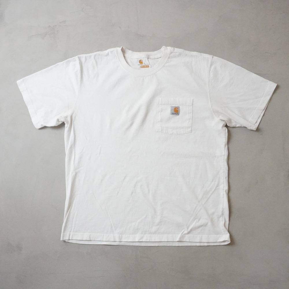 Carhartt K87 Pocket T-Shirt Large Mens White Original Fit Cotton Workwear Tee